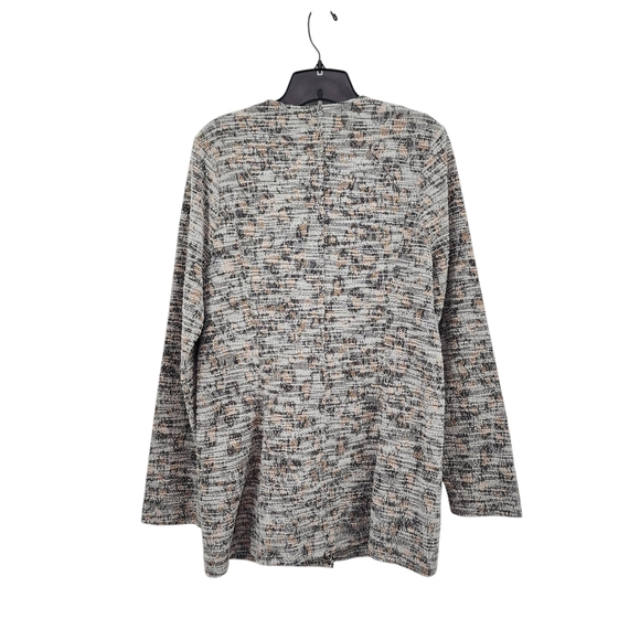 Dolan Women's Textured Zip Up Knit Leopard Business Casual Jacket - Multicolor - Picture 9 of 9